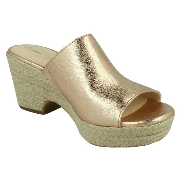 Clarks Ladies Clarks Espadrille Style Wedge Sandals Maritsa Mule