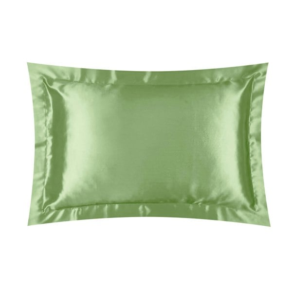 Anyhouz Pillowcase Amber Green Luxury Soft Natural Mulberry Silky Two Sided Satin Cover