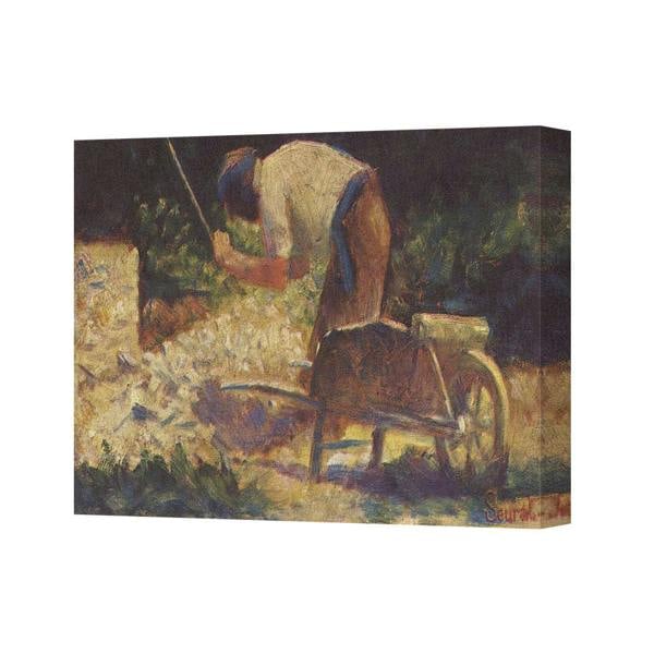 Benjamin Tate Design Canvas Print Impressionist Worker With Wheelbarrow In Field Artwork