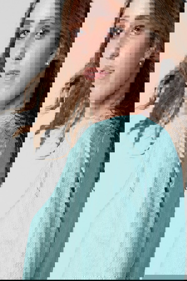 ENORSIA Womens V-Neck Herringbone effect sweatshirts