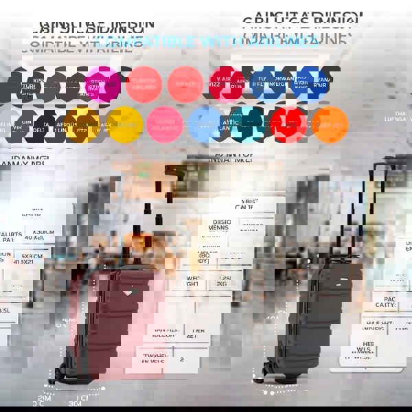 Flight Knight 40x30x20cm Hard Cabin Case Suitcase Wizz Air & Vueling Free Approved