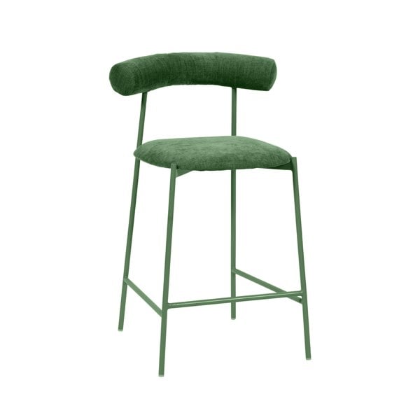 Furniture Edit Liliana Forest Green Velvet Counter Stool