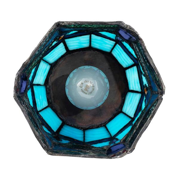 Classic Dragonfly Tiffany Uplighter Lamp in Midnight and Sky Blue Image 3