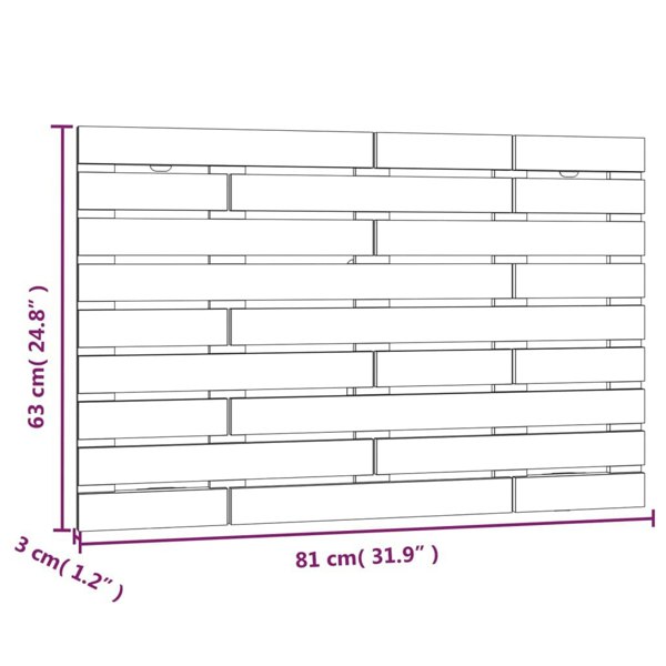 Berkfield Wall Headboard Honey Brown 81x3x63 cm Solid Wood Pine