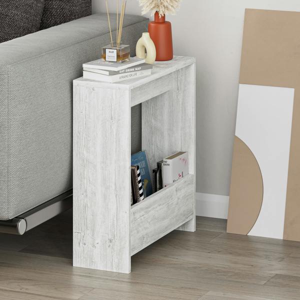 Decortie Simpi Slim End Table with Magazine Rack (H) 60cm