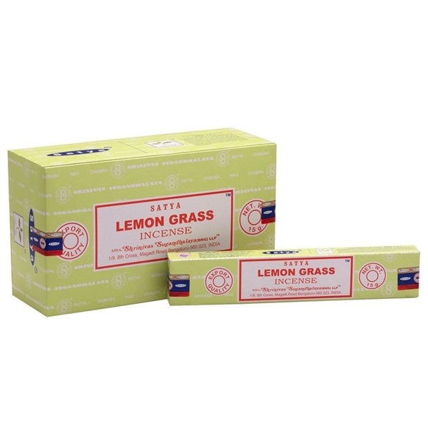 Serano Set of 12 Packets of Lemongrass Incense Sticks by Satya