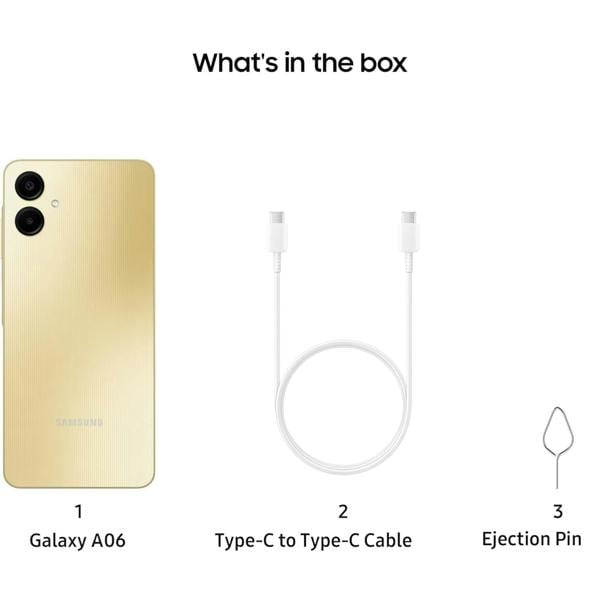 Samsung Galaxy A06 128GB 4GB RAM 6.7" Gold Dual SIM Unlocked Phone