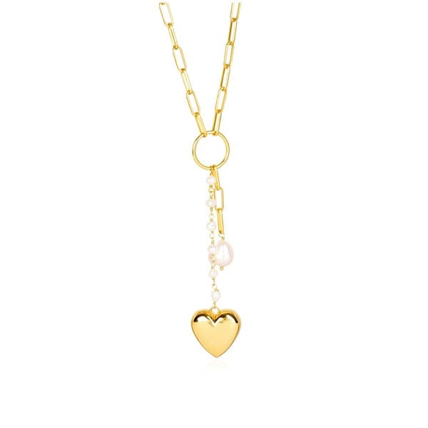 Pearl Garden Necklace Pearl Drop heart - Lila Rasa