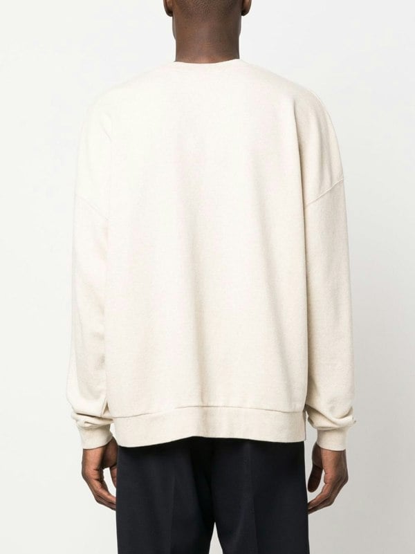 Palm Angels Linen Crewneck Beige Black - Supplied FashionPALM ANGELS