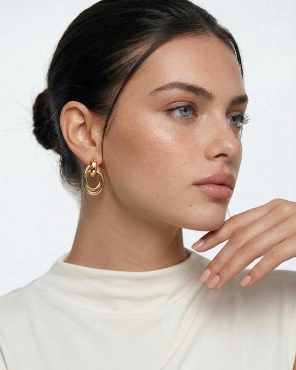 Elk & Bloom Chubby 14K Gold Molten Drop Studs