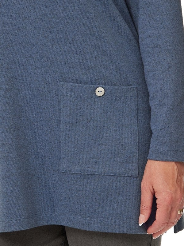 PennyPlain Tunic Cowl Neck Top - Sky