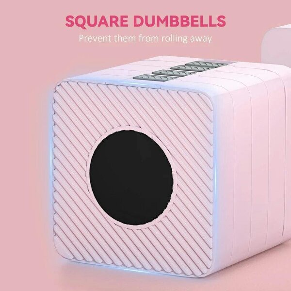 Adjustable Dumbbell Set of 2, Each 1/2/3/4/5 kg Weight, 5-in-1 Weights Dumbbells Set with Non-Slip Handle, Pink