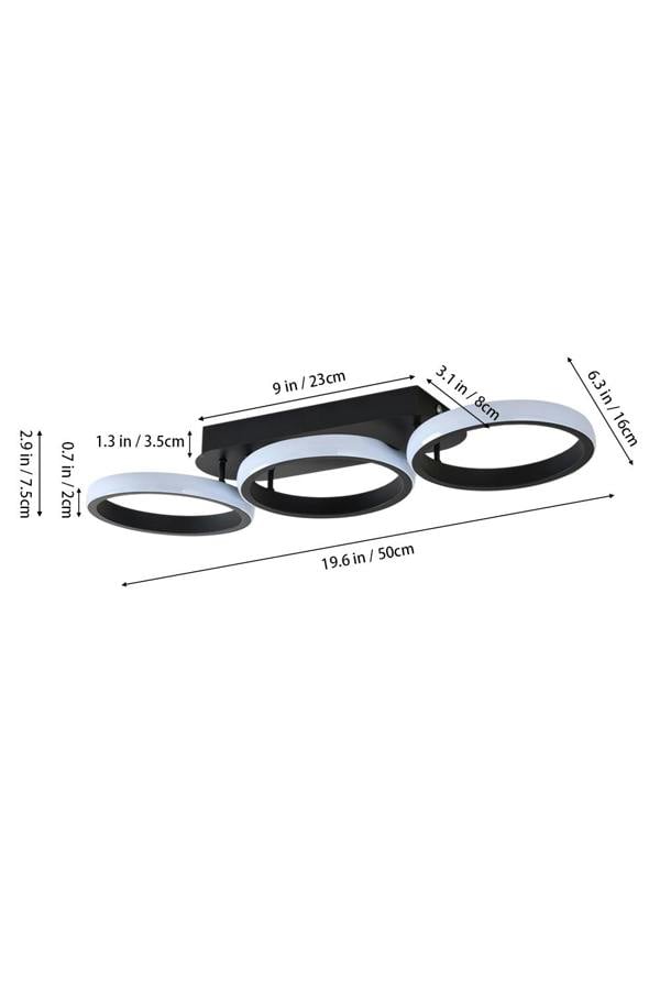 Living and Home Modern LED Three-Ring Ceiling Light