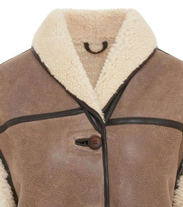 Infinity Leather Womens Brown Aviator Shearling Leather Gilet - Chevak