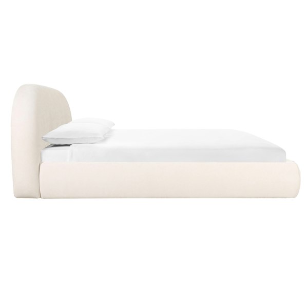 Furniture Edit Bara Cream Textured Velvet Super King Size Bed