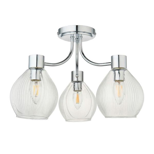 Pagazzi Lighting Hamilton 3 Light Polished Chrome Semi Flush Ceiling Light