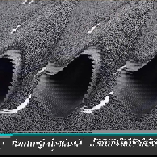 Anyhouz Anymat Doormat Black Welcome Lettered PVC Non Slip Rubber Dirt Trap Washable Mat