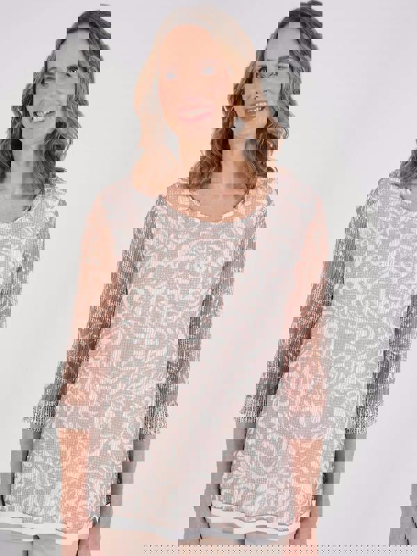 TIGI Embellished 2 Layer Mesh Top