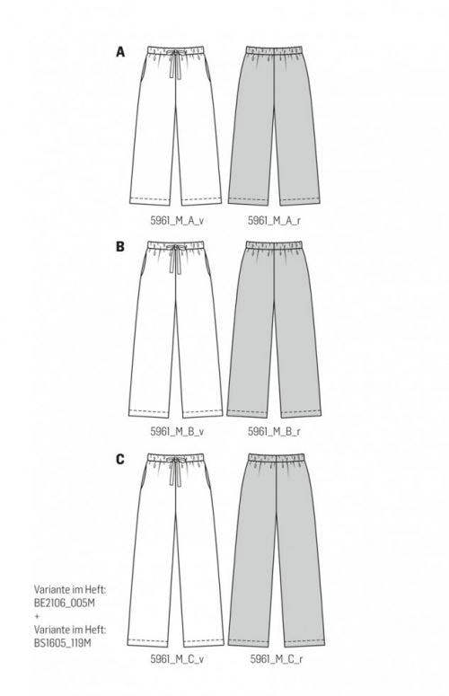Burda Sewing Pattern 5960 Trousers For Women, 8-22 (34-48) - Easy