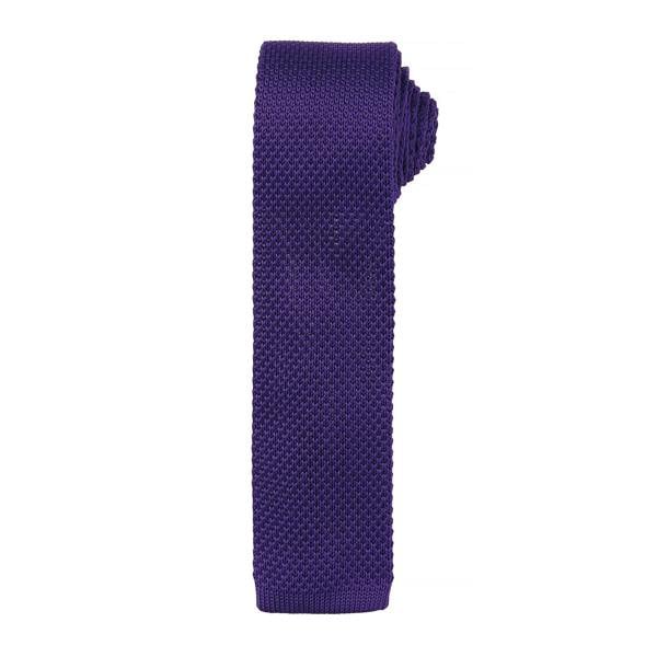 Premier Mens Slim Textured Knit Effect Tie (Pack of 2) - Purple
