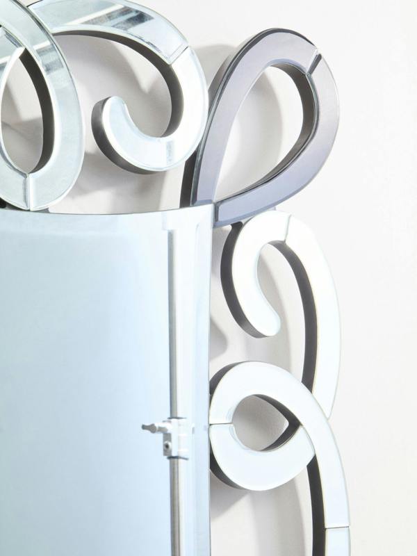 Interiors by Premier Vivienne Black and Silver Scroll Design Wall Mirror