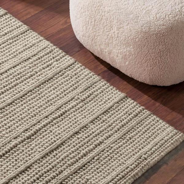 Camden Wool Parker Rug Natural White, hand-woven, ideal for every room.