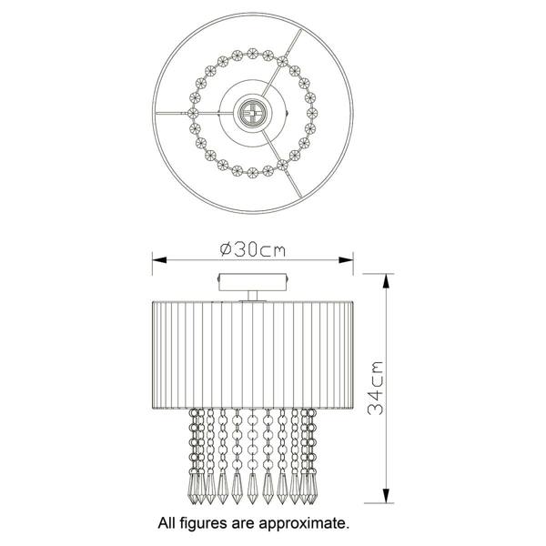 COSYLYTE Winni Modern Beaded Voile Cream Ceiling Light