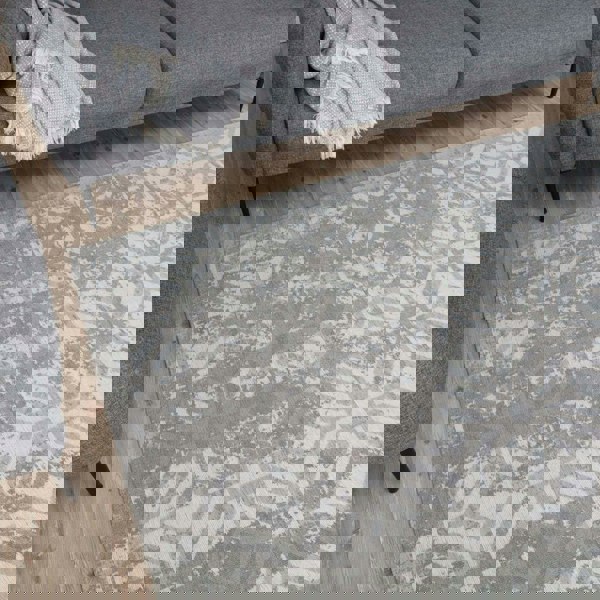 Machine Washable Flatweave Rug Geometric in Grey