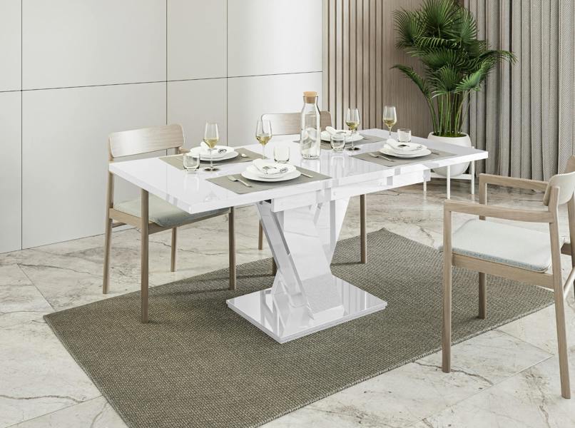 PHD Furniture MASIV Extendable Dining Table 120–160cm – White Gloss