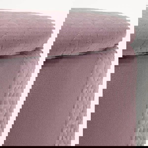 HOMESCAPES Arundel Heart-Shaped Velvet Footstool with Storage