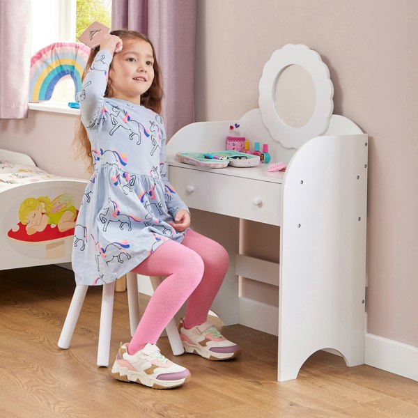 Liberty House Toys White Dressing Table and Stool Set