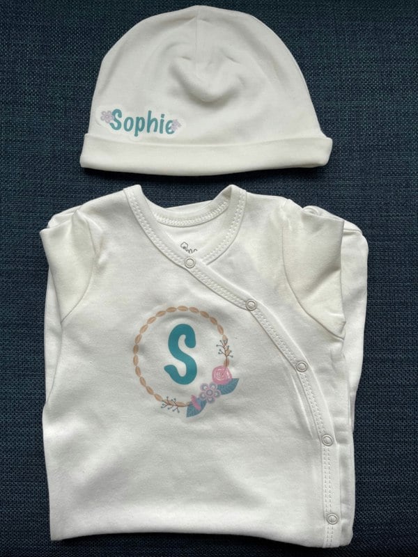  Special Personalised- Boho Flower Bouquet Set- onesie/Hat