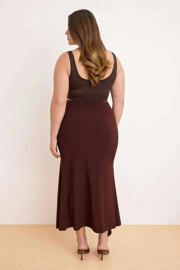 WOVCOR Knitted Maxi Skirt with Accessory Details