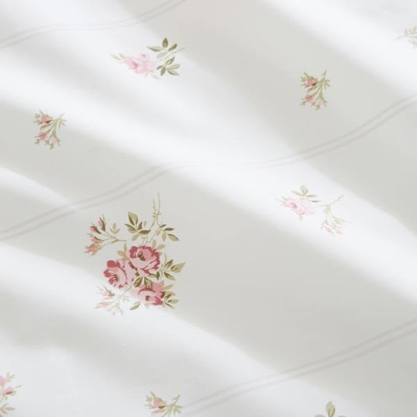 Bianca Vintage Rosebud Lace 200 Thread Count Cotton Reversible Duvet Cover Set Cream