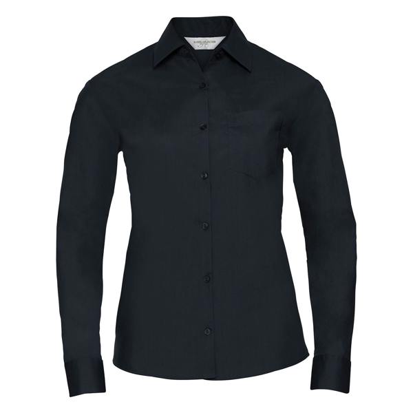 Russell Collection Womens/Ladies Poplin Easy-Care Long-Sleeved Shirt - French Navy