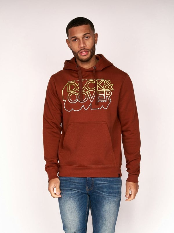 Duck and Cover Fillberts Hoodie Brick Red
