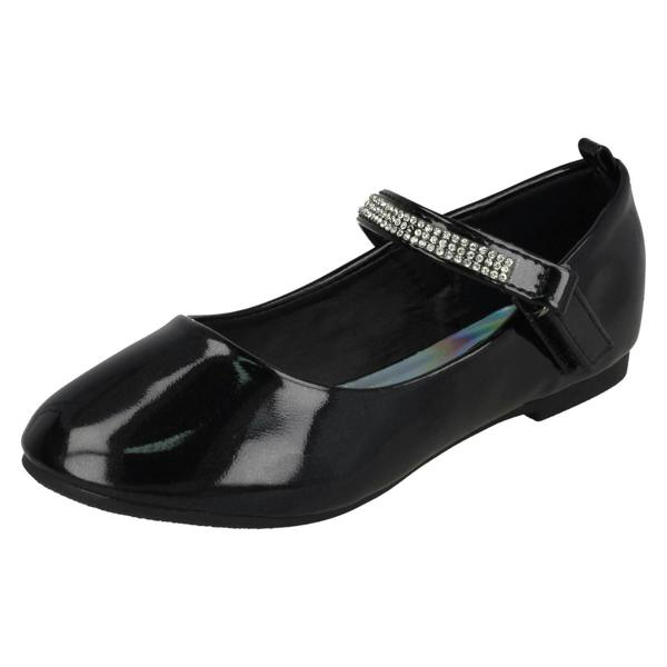 Spot On Girls Spot On Diamante Bar Strap Ballerinas H2485