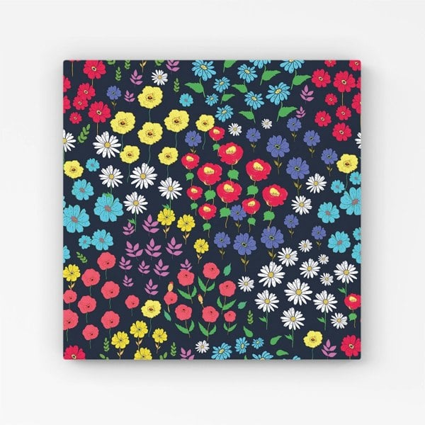 Warren Reed Multicoloured Flower Pattern Canvas