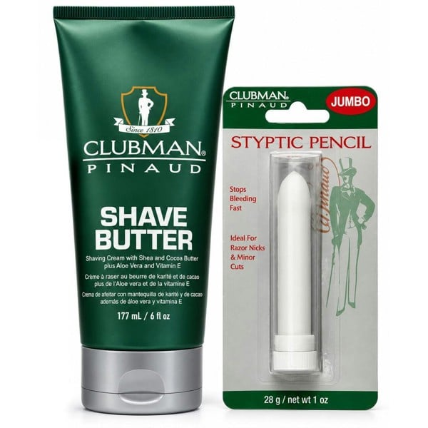 Clubman Pinaud Shaving Essentials - Shave Butter + Styptic Pencil