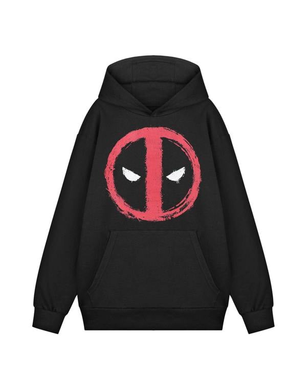 Marvel Mens Black Face Hoodie Hoodie
