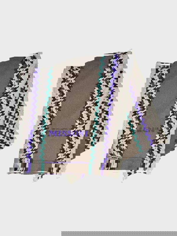 Missoni ZigZag Logo Scarf Grey Purple