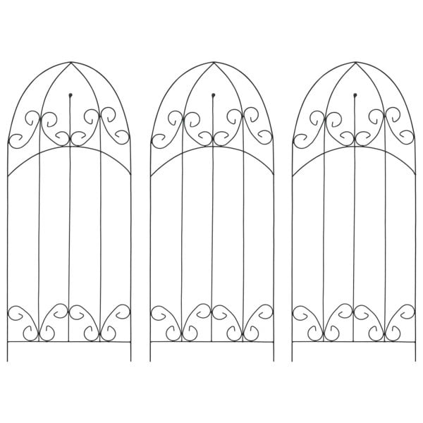 Berkfield Plant Climbing Racks 3 pcs Black 40x100 cm Iron