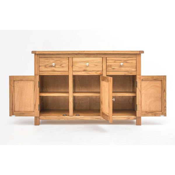 Cabinet Bits Trivento Light Wood 3 Drawer 3 Door Sideboard Chrome Knob
