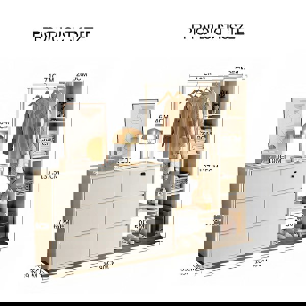 Hiroshi Coat Rack With Storage, Wardrobe With Coat Stand-Rit Concept-Rit Concept