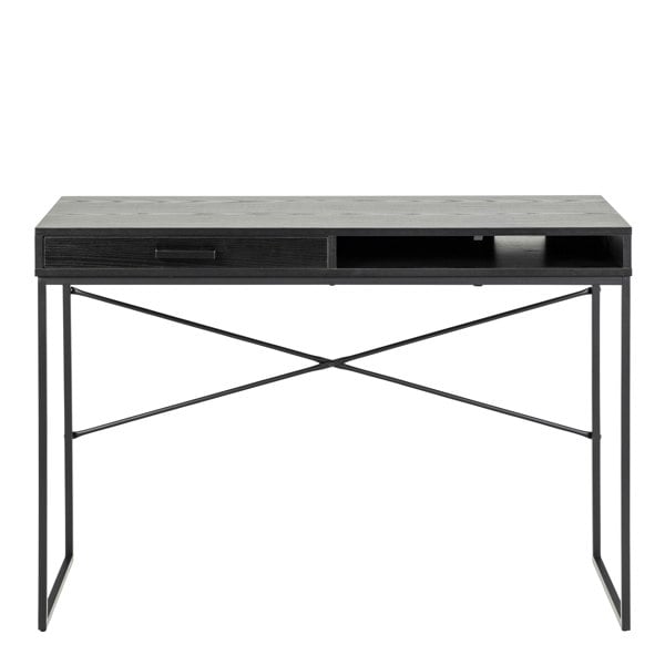 Furniture To Go Seaford 1 Drawer Office Desk in Ash Black
