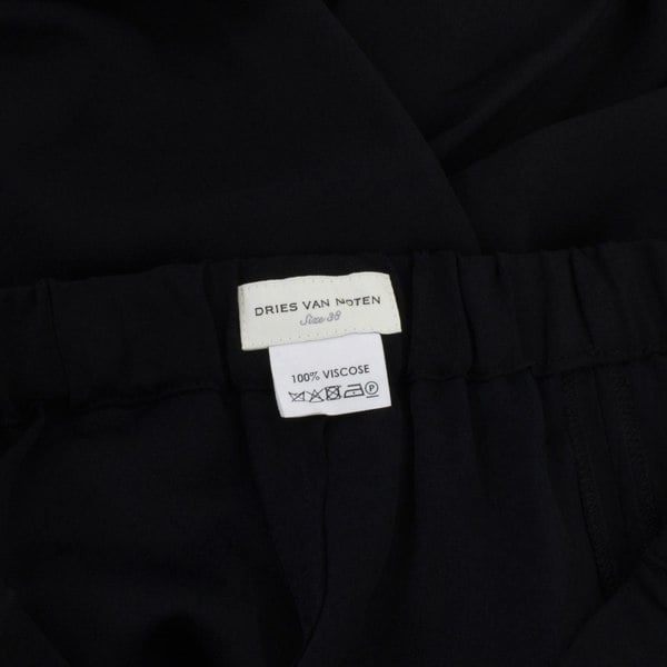 Dries Van Noten straight leg trousers in a black crepe fabric