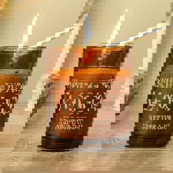 Personalised Memento Company Personalised Special Date Amber Glass Candle