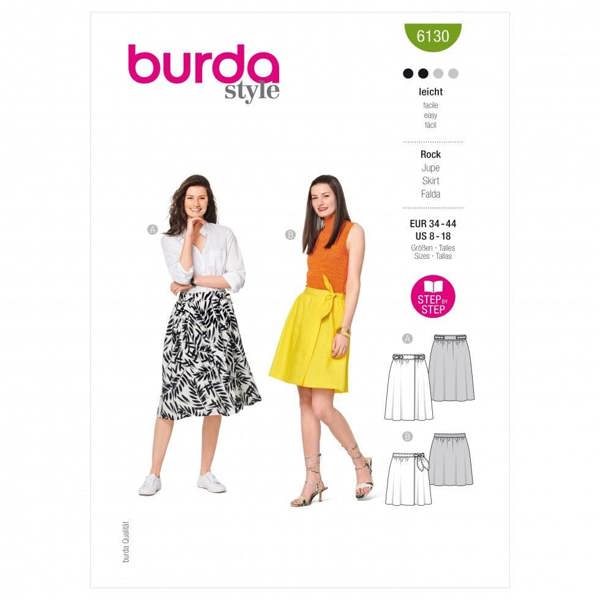 Burda Sewing Pattern 6130 Skirts For Women, 34 to 44 - Easy