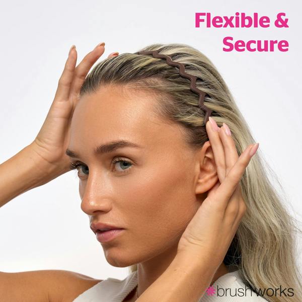 Brushworks Neutral Zig Zag Headbands - 3 Pack