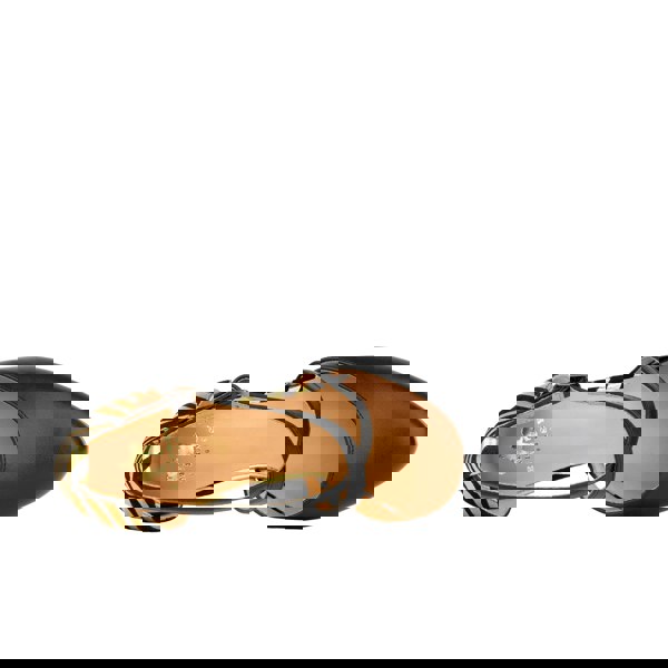 Embassy London Danni - Black & Gold Stripes - Women's leather closed-toe block heel with gold foil details